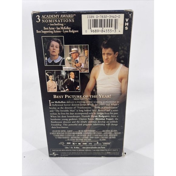 Gods And Monsters VHS James Whale Ian Mckellen Lynn Redgrave Brendan Fraser - Picture 2 of 3